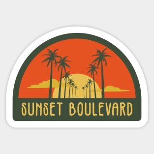 Vintage sunset boulevard Sticker